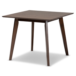 Baxton Studio Pernille Modern Transitional Walnut Finished Square Wood Dining Table